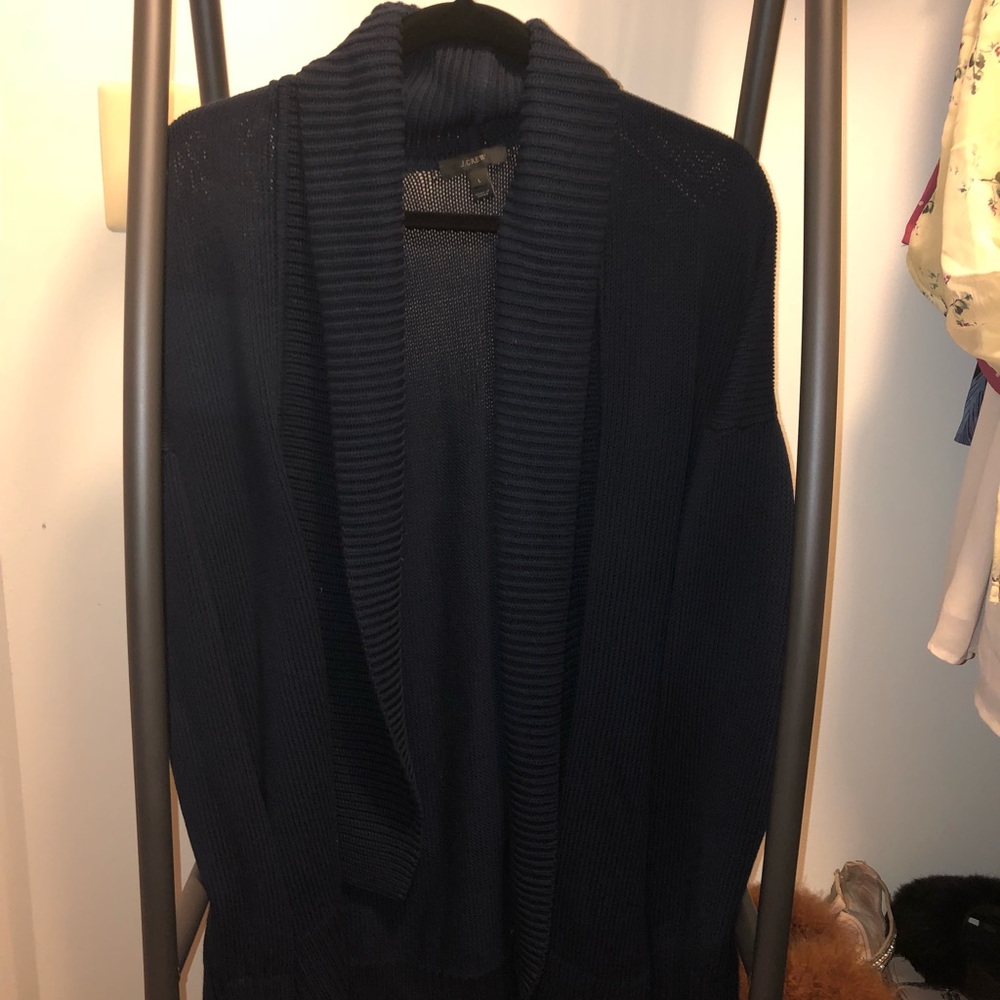 J crew knit navy cardigan